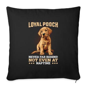 Labrador Loyal Pooch Never Far Funny Labrador - Sofa pillowcase 17,3'' x 17,3'' (45 x 45 cm) - black - Front