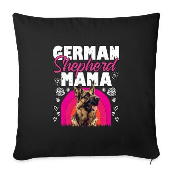 Maman chien BERGER ALLEMAND MAMAN Propriétaire de chien - Housse de coussin décorative 45 x 45 cm - noir - Devant