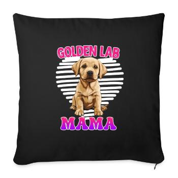 Golden Labrador Maman Golden Lab Maman Labrador - Housse de coussin décorative 45 x 45 cm - noir - Devant