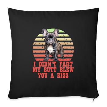 Frenchie n’a pas pété mes fesses t’a soufflé un baiser - Housse de coussin décorative 45 x 45 cm - noir - Devant