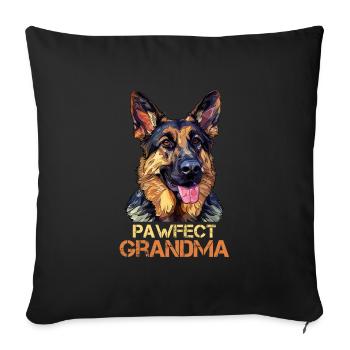 German Shepherd PAWFECT GRANDMA Funny - Sofa pillowcase 17,3'' x 17,3'' (45 x 45 cm) - black - Front