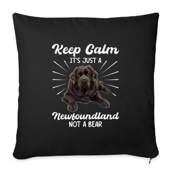 Neufundländer BLEIB COOL KEIN GRIZZLY BÄR NUR - Sofakissenbezug 45 x 45 cm - Schwarz - Vorne