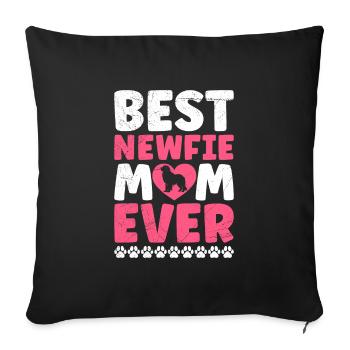 Maman chien MEILLEURE MAMAN NEWFIE DE TOUS LES TEMPS Terre-Neuve - Housse de coussin décorative 45 x 45 cm - noir - Devant