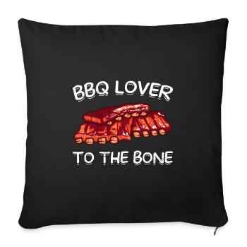 BBQ Lover to the Bone Grill Party Meat Lovers - Sofa pillowcase 17,3'' x 17,3'' (45 x 45 cm) - black - Front