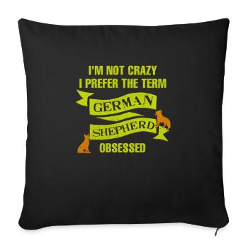 Berger allemand JE NE SUIS PAS FOU ALLEMAND - Housse de coussin décorative 45 x 45 cm - noir - Devant