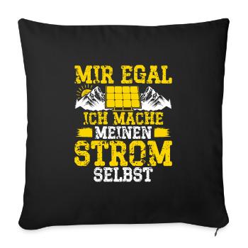 PV system, photovoltaic system, balcony power plant, solar power plant - Sofa pillowcase 17,3'' x 17,3'' (45 x 45 cm) - black - Front