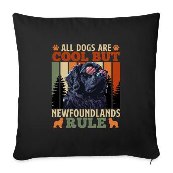 Neufundländer ALL DOGS ARE COOL BUT NEWFOUNDLANDS - Sofakissenbezug 45 x 45 cm - Schwarz - Vorne