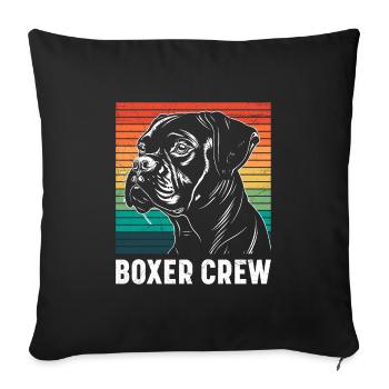 Chien Boxer Allemand Papa BOXER TEAM Drôle - Housse de coussin décorative 45 x 45 cm - noir - Devant