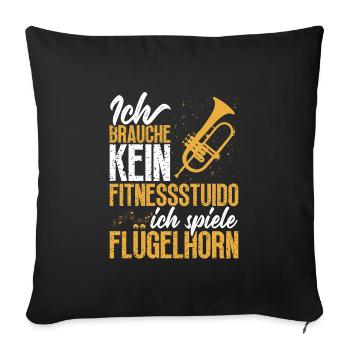 Joueur de bugle Instrument de musique Joueur de bugle - Housse de coussin décorative 45 x 45 cm - noir - Devant