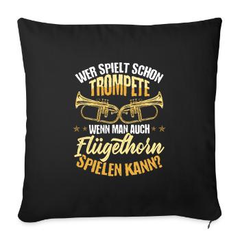 Sac de bugle Instrument de joueur de bugle - Housse de coussin décorative 45 x 45 cm - noir - Devant