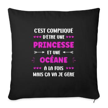 Océane - Housse de coussin décorative 45 x 45 cm - noir - Devant