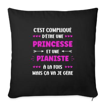 pianiste - Housse de coussin décorative 45 x 45 cm - noir - Devant