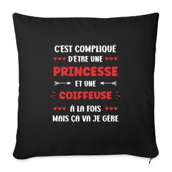 Coiffeuse - Housse de coussin décorative 45 x 45 cm - noir - Devant