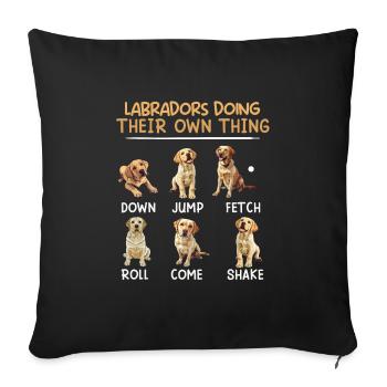 Les labradors font leur propre truc drôle - Housse de coussin décorative 45 x 45 cm - noir - Devant