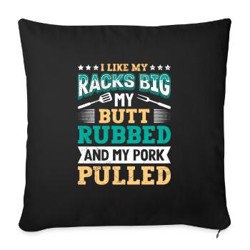 Grillmeister Like my Racks Big Butt Rubbed Pork - Sofakissenbezug 45 x 45 cm - Schwarz - Vorne