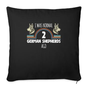 Deutscher Schäferhund WAS NORMAL 2 SHEPHERDS AGO - Sofakissenbezug 45 x 45 cm - Schwarz - Vorne