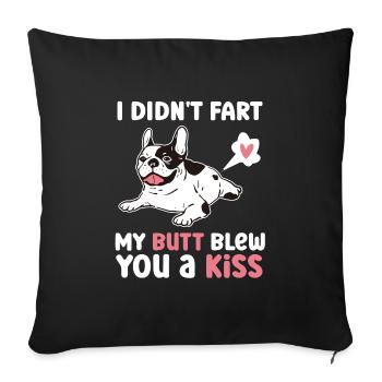 Frenchie N’était pas un pet Mes fesses embrassaient l’air - Housse de coussin décorative 45 x 45 cm - noir - Devant
