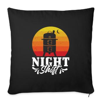 Grillparty NIGHT SHIFT Fleischliebhaber Lustiges - Sofakissenbezug 45 x 45 cm - Schwarz - Vorne
