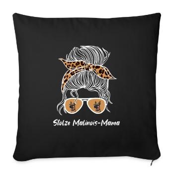 Belgian Shepherd PROUD MALINOIS MOM - Sofa pillowcase 17,3'' x 17,3'' (45 x 45 cm) - black - Front