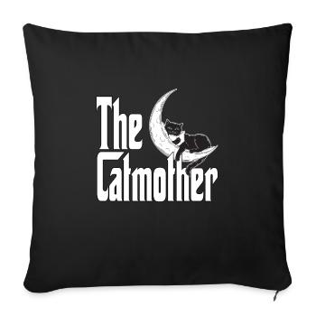 Maman chat La mère chat folle Chat Mère Kitty Maman - Housse de coussin décorative 45 x 45 cm - noir - Devant