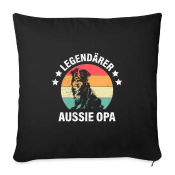 Dogs Grandpa LEGENDARY AUSSIE GRANDPA Australian - Sofa pillowcase 17,3'' x 17,3'' (45 x 45 cm) - black - Front