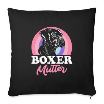 Chien Maman BOXER MÈRE Boxer Propriétaire de chien - Housse de coussin décorative 45 x 45 cm - noir - Devant