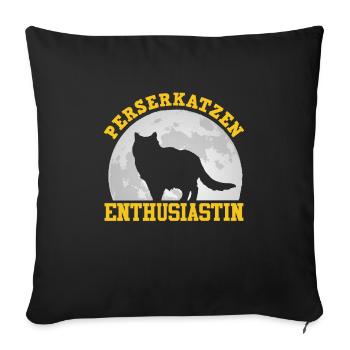 PERSIAN CAT ENTHUSIAST Persian Cat Mom - Sofa pillowcase 17,3'' x 17,3'' (45 x 45 cm) - black - Front