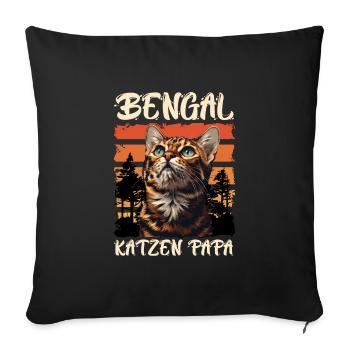 BENGAL CAT DAD Bengal Cats Lover - Sofa pillowcase 17,3'' x 17,3'' (45 x 45 cm) - black - Front