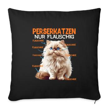 CHATS PERSANS UNIQUEMENT CHAT PERSAN MOELLEUX - Housse de coussin décorative 45 x 45 cm - noir - Devant