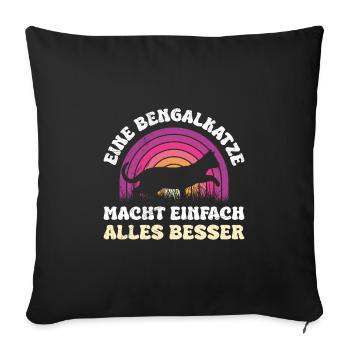 Chat Bengal UN CHAT BENGAL FAIT TOUT - Housse de coussin décorative 45 x 45 cm - noir - Devant