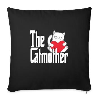 Maman chat La mère chat folle Chat Mère Kitty Maman - Housse de coussin décorative 45 x 45 cm - noir - Devant