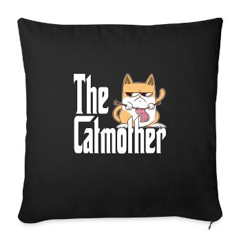 Maman chat La mère chat folle Chat Mère Kitty Maman - Housse de coussin décorative 45 x 45 cm - noir - Devant