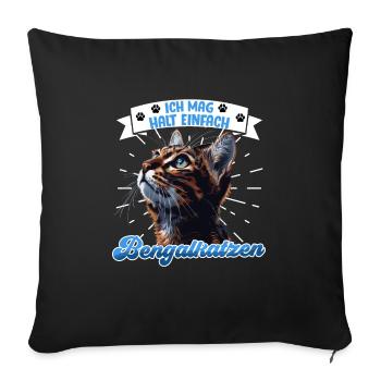 Le propriétaire du chat AIME JUSTE LES CHATS BENGAL - Housse de coussin décorative 45 x 45 cm - noir - Devant
