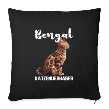 Bengal Cat Owner BENGAL CAT LOVER - Sofa pillowcase 17,3'' x 17,3'' (45 x 45 cm) - black - Front