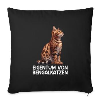 Propriétaires de chats PROPRIÉTÉ DE BENGAL CATS Funny - Housse de coussin décorative 45 x 45 cm - noir - Devant