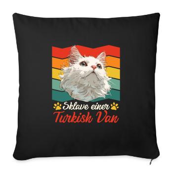 Katzenbesitzer SKLAVE EINER TURKISH VAN Vintage - Sofakissenbezug 45 x 45 cm - Schwarz - Vorne