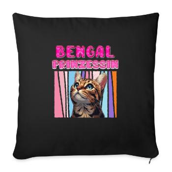 Bengal Chats Maman BENGAL PRINCESSE Drôle - Housse de coussin décorative 45 x 45 cm - noir - Devant
