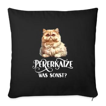 CHAT PERSAN QUOI D’AUTRE ? Chats persans cool - Housse de coussin décorative 45 x 45 cm - noir - Devant