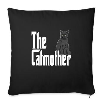 Maman chat La mère chat folle Chat Mère Kitty Maman - Housse de coussin décorative 45 x 45 cm - noir - Devant