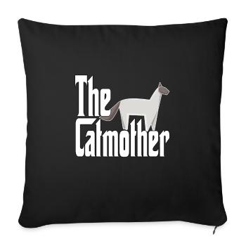 Maman chat La mère chat folle Chat Mère Kitty Maman - Housse de coussin décorative 45 x 45 cm - noir - Devant