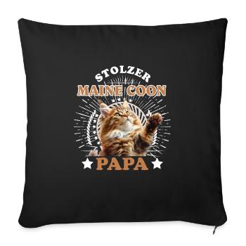 Katzenpapa MAINE COON STOLZER MAINE COON - Sofakissenbezug 45 x 45 cm - Schwarz - Vorne
