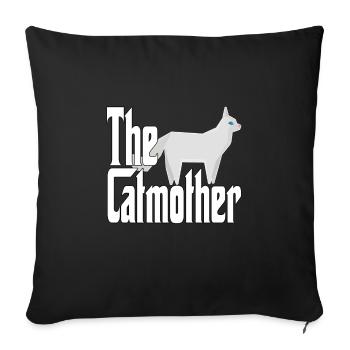Maman chat La mère chat folle Chat Mère Kitty Maman - Housse de coussin décorative 45 x 45 cm - noir - Devant