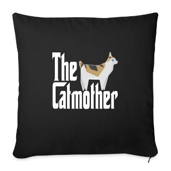 Maman chat La mère chat folle Chat Mère Kitty Maman - Housse de coussin décorative 45 x 45 cm - noir - Devant