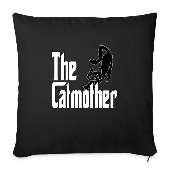 Maman chat La mère chat folle Chat Mère Kitty Maman - Housse de coussin décorative 45 x 45 cm - noir - Devant