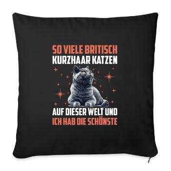 Britische Kurzhaar SO VIELE BRITISCHE KURZHAAR - Sofakissenbezug 45 x 45 cm - Schwarz - Vorne