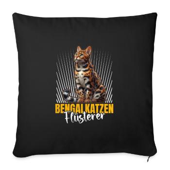 BENGAL CATS WHISPERERS Funny Bengal Cats - Sofa pillowcase 17,3'' x 17,3'' (45 x 45 cm) - black - Front