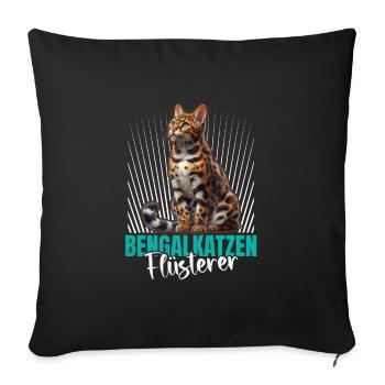 BENGAL CATS WHISPERERS Funny Bengal Cats - Sofa pillowcase 17,3'' x 17,3'' (45 x 45 cm) - black - Front