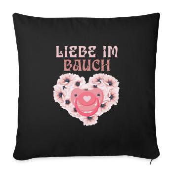 Pregnant LOVE IN THE BELLY Expectant mothers - Sofa pillowcase 17,3'' x 17,3'' (45 x 45 cm) - black - Front