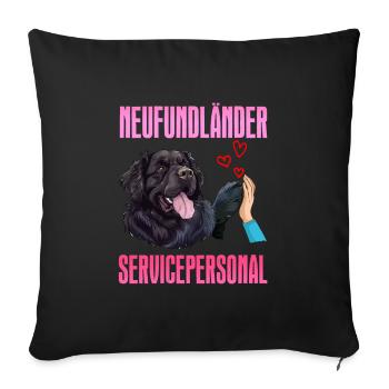 Newfie Propriétaire PERSONNEL DE SERVICE DE TERRE-NEUVE - Housse de coussin décorative 45 x 45 cm - noir - Devant