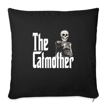 Maman chat La mère chat folle Chat Mère Kitty Maman - Housse de coussin décorative 45 x 45 cm - noir - Devant